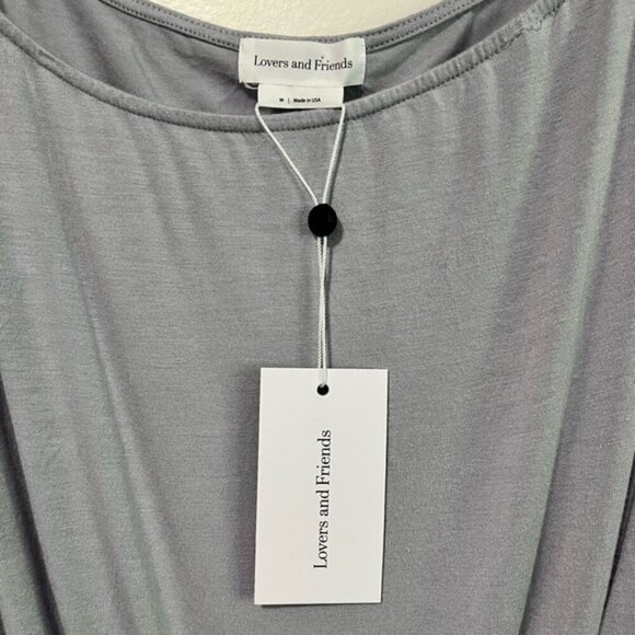 Lovers and Friends Gray Long Sleeve Tie Cuff Romper Size M NWT - Picture 9 of 15